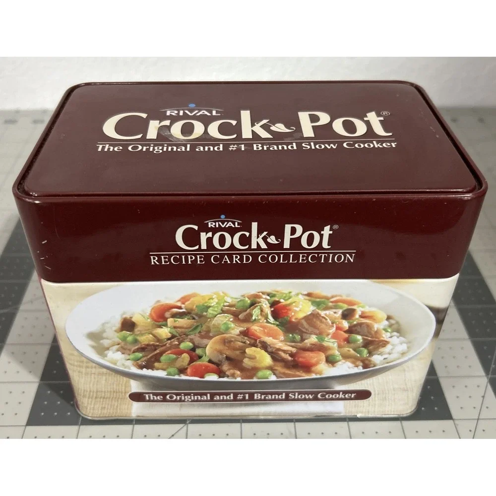 Rival Crock Pot Recipe Card Collection in Tin Box Never Used Include BLANK cards
